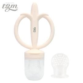 韓國tgm 鉑金矽膠牙膠及蔬果咀嚼餵食器-象牙白