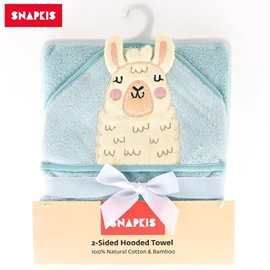 Snapkis 2合1 浴巾連帽-羊駝
