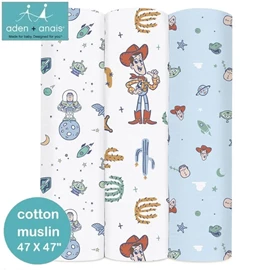 美國Aden+Anais 嬰兒包巾(棉紗布)–47"X47" 3條裝 Toy Story