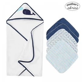 Mother's Choice 婴儿大浴巾及小毛巾套装-鲸鱼