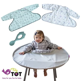 英國Tidy Tot BLW 圍兜及防髒托盤禮盒套裝/ Dove Grey