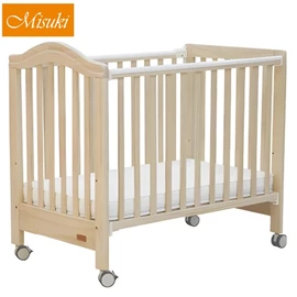 Misuki 2合1婴儿床 #MS6018 (附送3寸床褥及儿童床拦板)-原木色