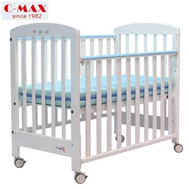 C-MAX 2合1婴儿床 #310 (附送4寸床褥及儿童床拦板)-白色熊仔
