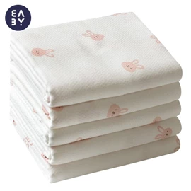 韩国Baby&I 纯棉大纱巾/ 90×90cm 5块装 兔仔