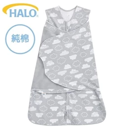 美國Halo Swaddle 二合一嬰兒包被睡袋-純棉 1.5TOG-灰雲朵