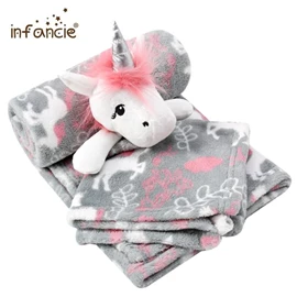 infancie 嬰兒毛絨毯(連獨角獸安撫巾)