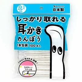 日本三洋 清潔綿花棒/ 耳挖式 100支