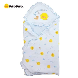 台灣黃色小鴨 冬季包巾-藍色