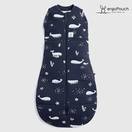 澳洲ergoPouch Cocoon 有機棉二合一舒眠包巾-2.5TOG Whale