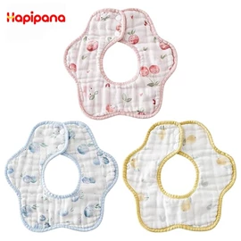 Hapipana 純綿八層紗360度口水肩/ 3條裝 水果款