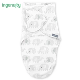 美國Ingenuity SwaddleMe 可調式純棉包巾/ 第一階 S/M 塗鴉大象