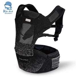 台灣KuKu Duck 充氣墊腰凳揹帶/ 俐落黑