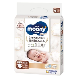 日本Moony Natural 有机棉纸尿片-NB码 62片(5kgs内)