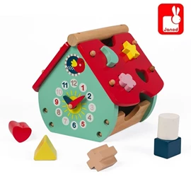 法國Janod 益智認知屋/ 時鐘形狀顏色認知
