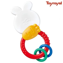 日本Toyroyal 嬰兒手環型牙膠搖鈴/ 兔仔