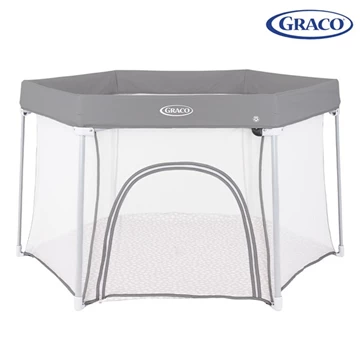 美國Graco Evergo™ 輕便摺合遊戲欄/ 淺灰