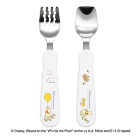 日本Edison 婴幼儿不锈钢学习匙叉套装/ 维尼熊