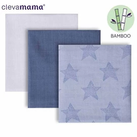 爱尔兰 Clevamama 超柔软透气竹纤维包巾/ 3件装 蓝/白