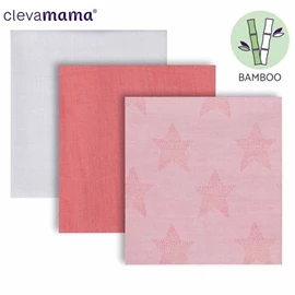 爱尔兰 Clevamama 超柔软透气竹纤维包巾/ 3件装 粉红/白