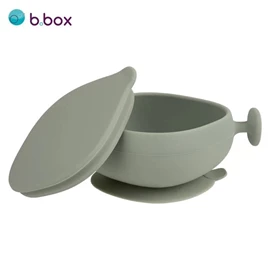 澳洲b.box 全矽膠吸盤碗連蓋/ 鼠尾草