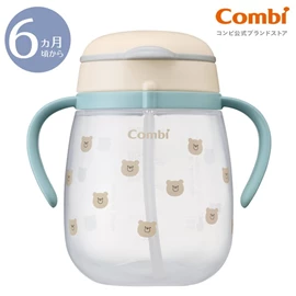 日本Combi LakuMug 學習杯(吸管型)-小棕熊 340ml