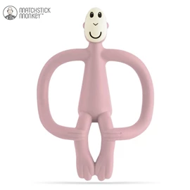 英國Matchstick Monkey 全矽膠牙刷固齒器/ 霧粉猴