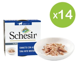 Schesir 貓主食罐頭/ 啫喱系列 吞拿白飯魚 85g X 14罐
