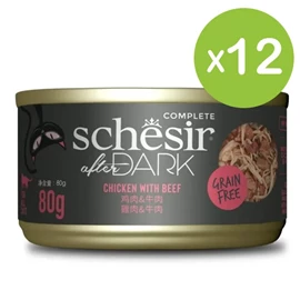 Schesir After Dark 全階段貓主食罐/ 雞肉牛肉 80g X 12罐