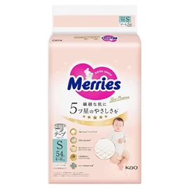 日本花王 Merries First Premium 婴儿纸尿片/ S码 54片
