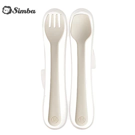 台灣小獅王 Simba 美味學習叉匙組/ 杏茶