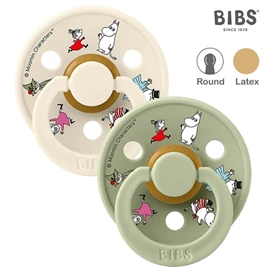 丹麥BIBS Colour 圓形乳膠安撫奶嘴/ 6-18M 兩件裝 姆明朋友