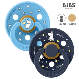 丹麥BIBS Colour 圓形乳膠安撫奶嘴/ 6-18M 兩件裝 姆明晚安