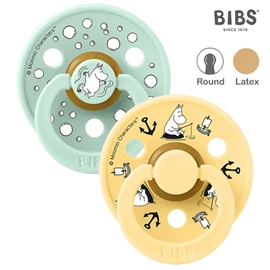 丹麥BIBS Colour 圓形乳膠安撫奶嘴/ 6-18M 兩件裝 姆明航海