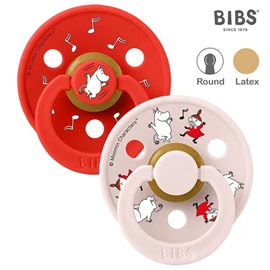 丹麥BIBS Colour 圓形乳膠安撫奶嘴/ 6-18M 兩件裝 姆明跳舞