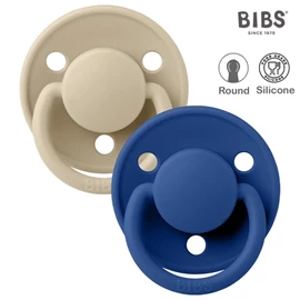 丹麥BIBS De Lux 圓形矽膠安撫奶嘴/ 0-18M 兩件裝 香草/矢車菊
