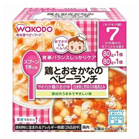 日本和光堂 即食营养便当/ 鸡肉粥 80g+西式炖鳕鱼蔬菜 80g