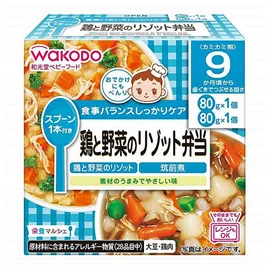 日本和光堂 即食营养便当/ 蔬菜鸡肉烩饭 80g+日式炖鸡配蔬菜 80g