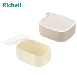 日本Richell TLI 嬰兒輔食矽膠杯套裝/ 象牙色