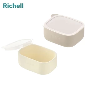 日本Richell TLI 嬰兒輔食矽膠杯套裝/ 象牙色