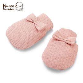 台灣KuKu Duck 竹纖羅紋蝴蝶護手套/ 自然粉