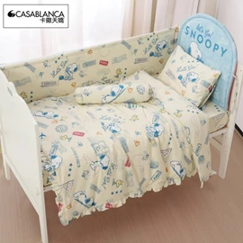 【Casablanca】嬰兒床 2件套(床單連枕袋)-史努比