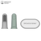 英國Matchstick Monkey 全矽膠指套牙刷套裝-灰色/薄荷綠