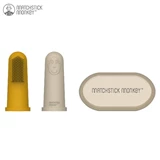 英國Matchstick Monkey 全矽膠指套牙刷套裝-黃色/米色