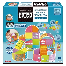 日本People 益智磁性积木BASIC系列/ 圆形小屋组合 40片