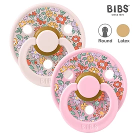丹麥BIBS Colour 圓形乳膠安撫奶嘴/ 6-18M 兩件裝 Liberty 淺粉/粉紅