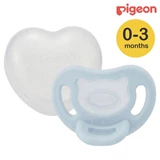 日本Pigeon Soft Buddy 全矽膠安撫奶嘴連收納盒/ S碼 淺藍
