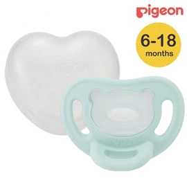 日本Pigeon Soft Buddy 全矽膠安撫奶嘴連收納盒/ L碼 粉藍