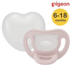 日本Pigeon Soft Buddy 全矽膠安撫奶嘴連收納盒/ L碼 粉紅