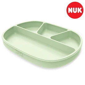 德國Nuk 矽膠分格餐碟/ 綠色