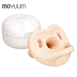 韓國Moyuum 白金矽膠安撫奶嘴連盒/ 2號 馬卡龍粉